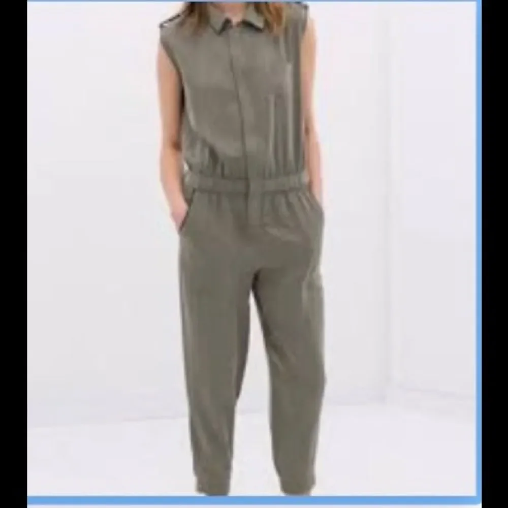 ZARA olive green utility jumpsuit M